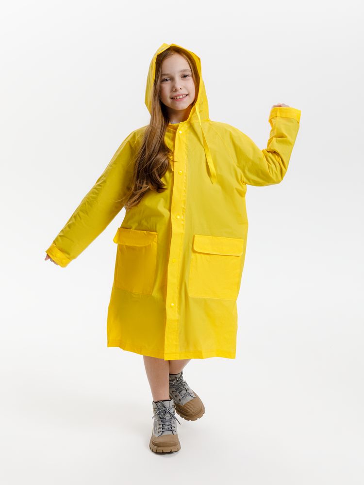 Дождевик детский RainDrop Kids, желтый, 10 лет (рост 130-140)