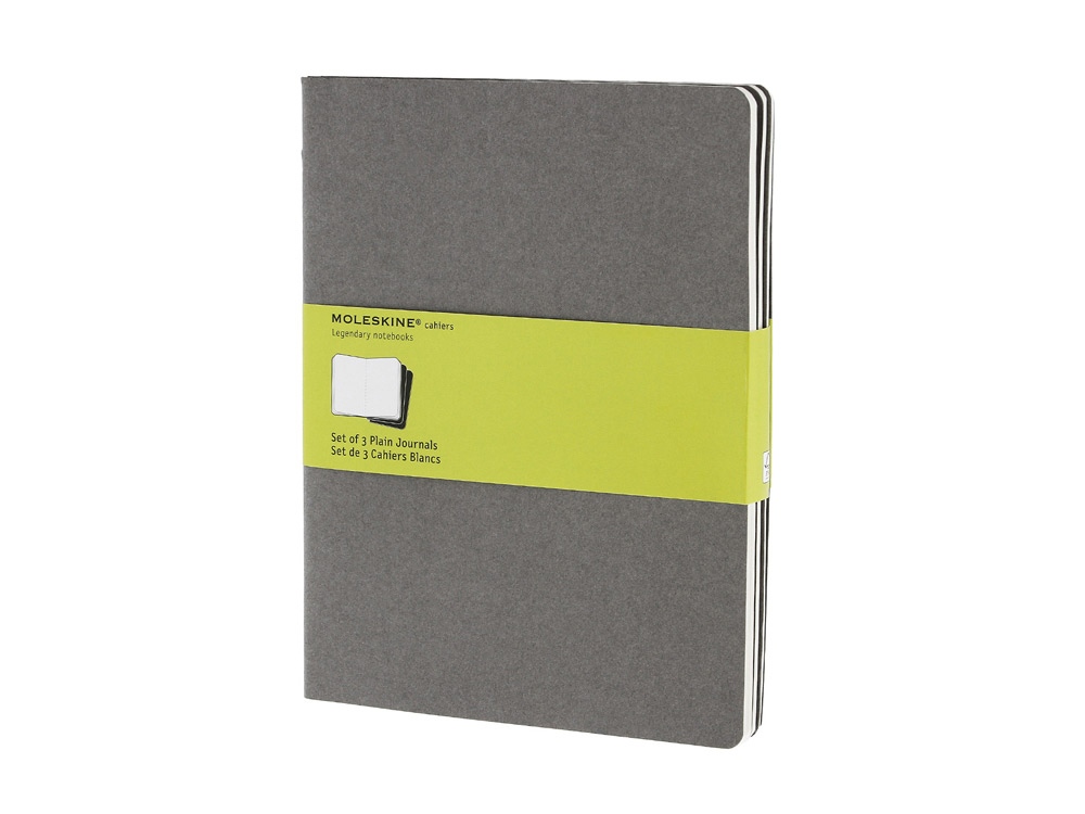 Набор записных книжек Cahier, ХLarge (нелинованный) с логотипом Moleskine | Print Logo