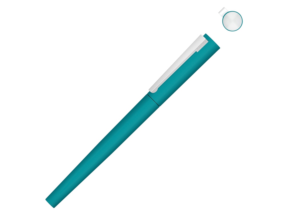 Ручка металлическая роллер Brush R GUM soft-touch с зеркальной гравировкой с логотипом UMA | Print Logo