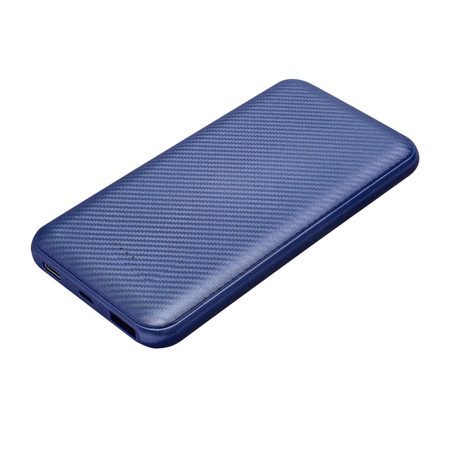 Внешний аккумулятор Carbon PB 10000 mAh, синий металлик с логотипом Portobello Внешние Аккумуляторы | Print Logo