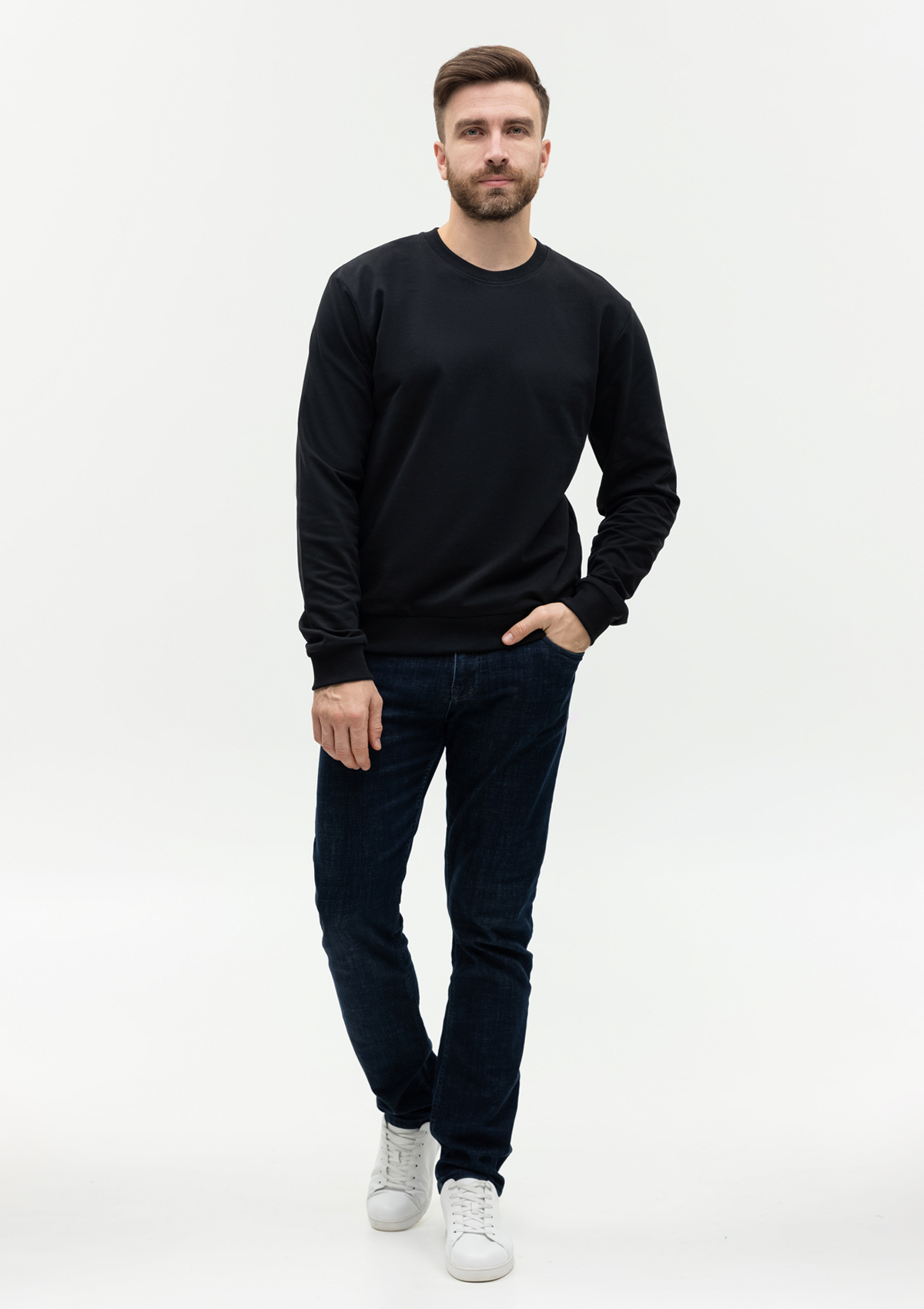 Свитшот унисекс STAN футер с начёсом 220, 60, Чёрный,  (20)  (52/XL)
