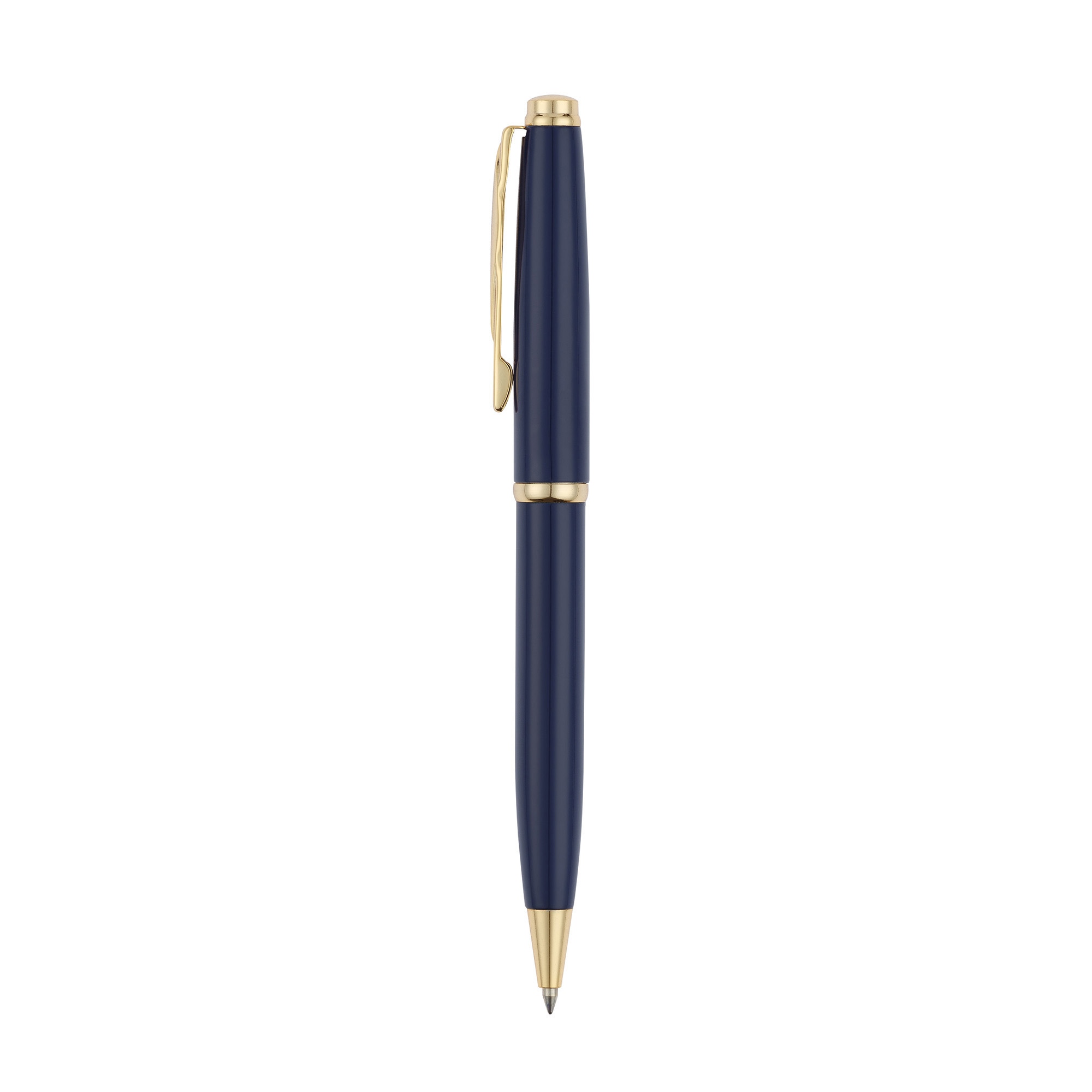Ручка шариковая Pierre Cardin коллекция ГАММА КЛАССИКА (GAMME CLASSIC). Корпус - латунь с лакированным покрытием. Отделка и детали дизайна - сталь с позолотой. Цвет - синий. Упаковка E.