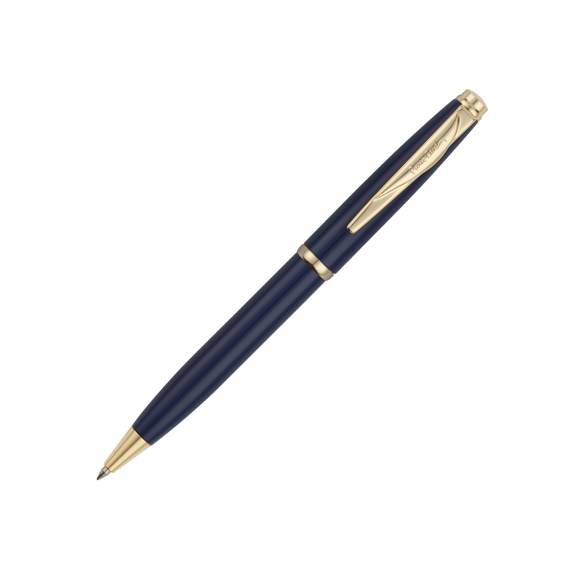 Ручка шариковая Pierre Cardin коллекция ГАММА КЛАССИКА (GAMME CLASSIC). Корпус - латунь с лакированным покрытием. Отделка и детали дизайна - сталь с позолотой. Цвет - синий. Упаковка E.