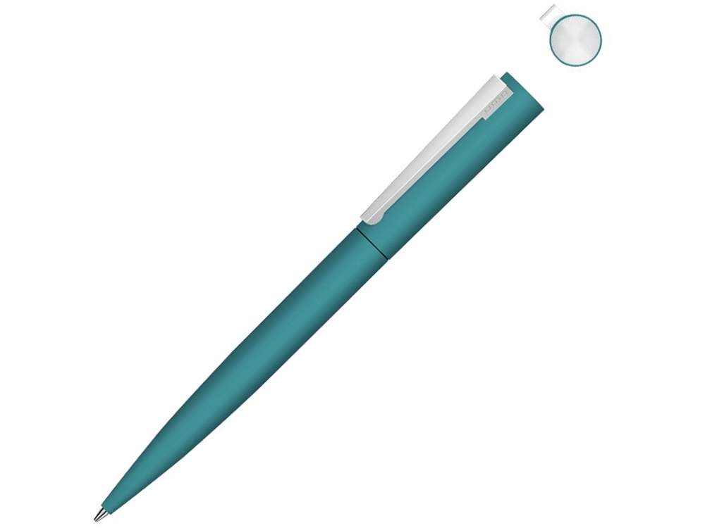 Ручка шариковая металлическая Brush Gum, soft-touch с логотипом UMA | Print Logo