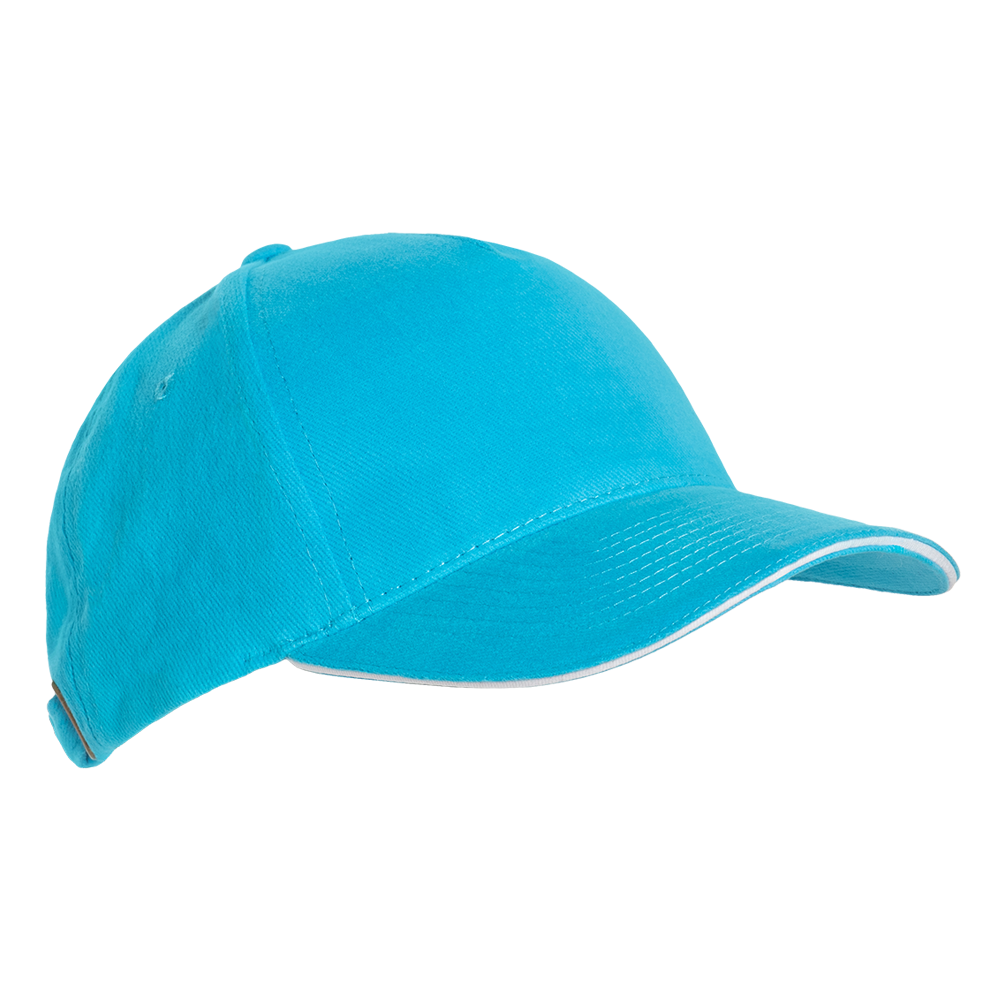 Бейсболка с кантом STAN 5 клиньев хлопок 280, 11K, Бирюзовый,  (32)  (56-58/ONE SIZE)