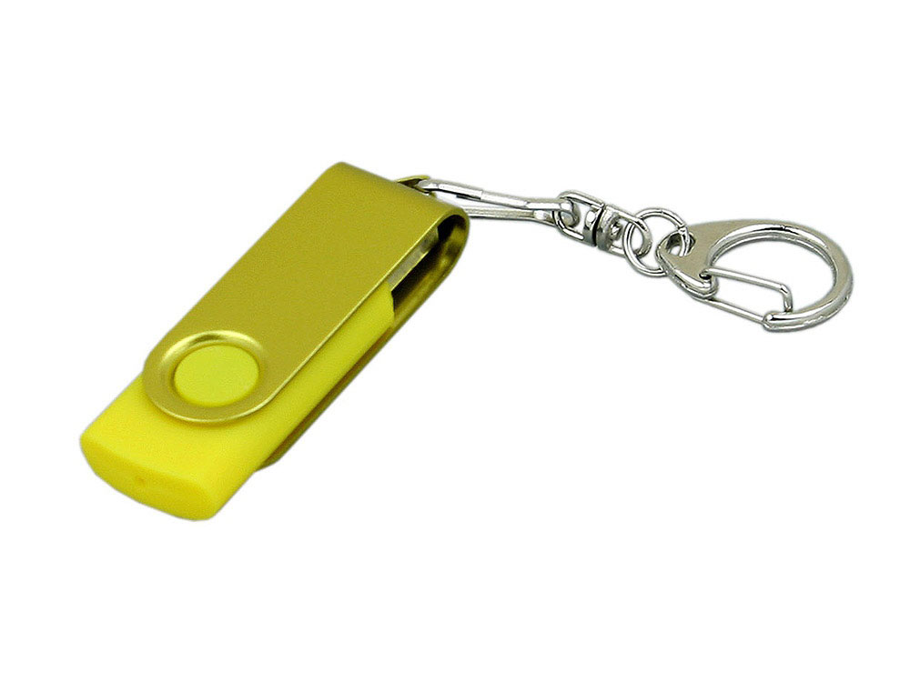 USB 2.0- флешка промо на 4 Гб с поворотным механизмом и однотонным металлическим клипом с логотипом  | Print Logo