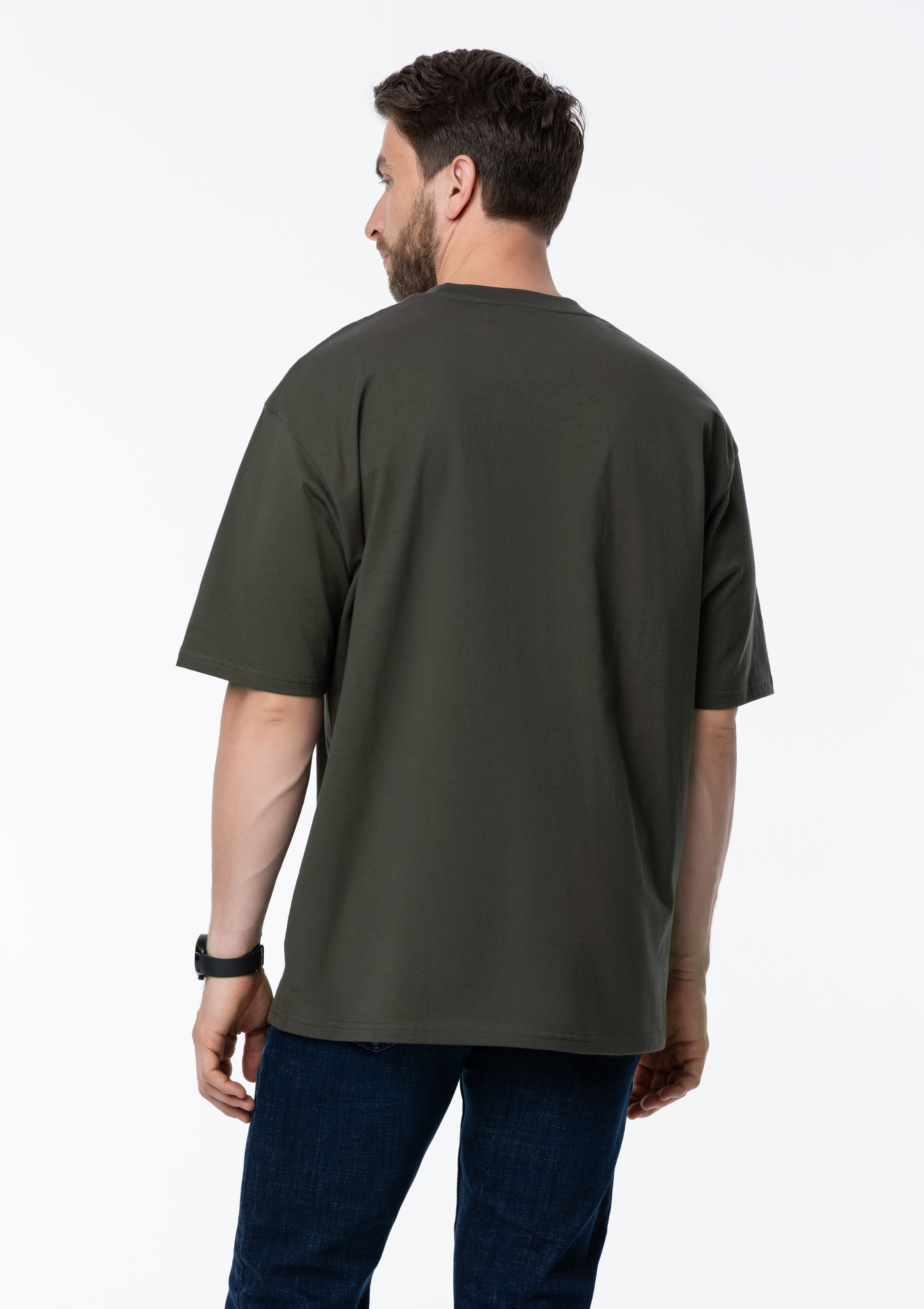 Футболка унисекс оверсайз STAN хлопок 240, 56, Оливковый хаки,  (36)  (52/XL)