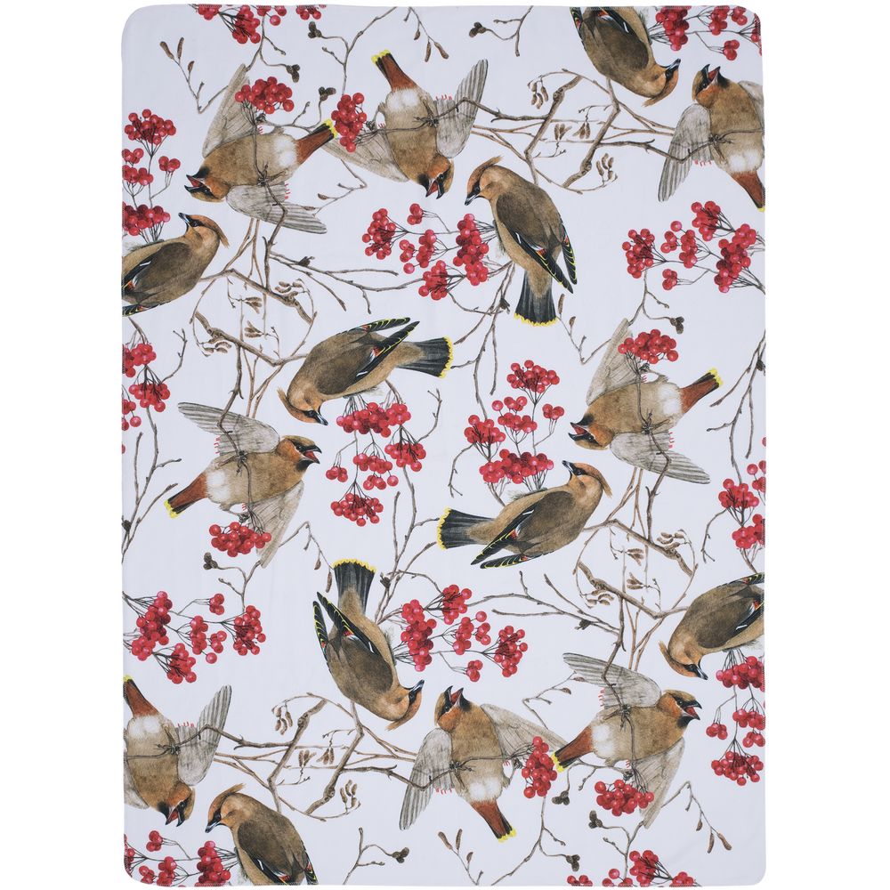 Флисовый плед Winter Bird с логотипом  | Print Logo