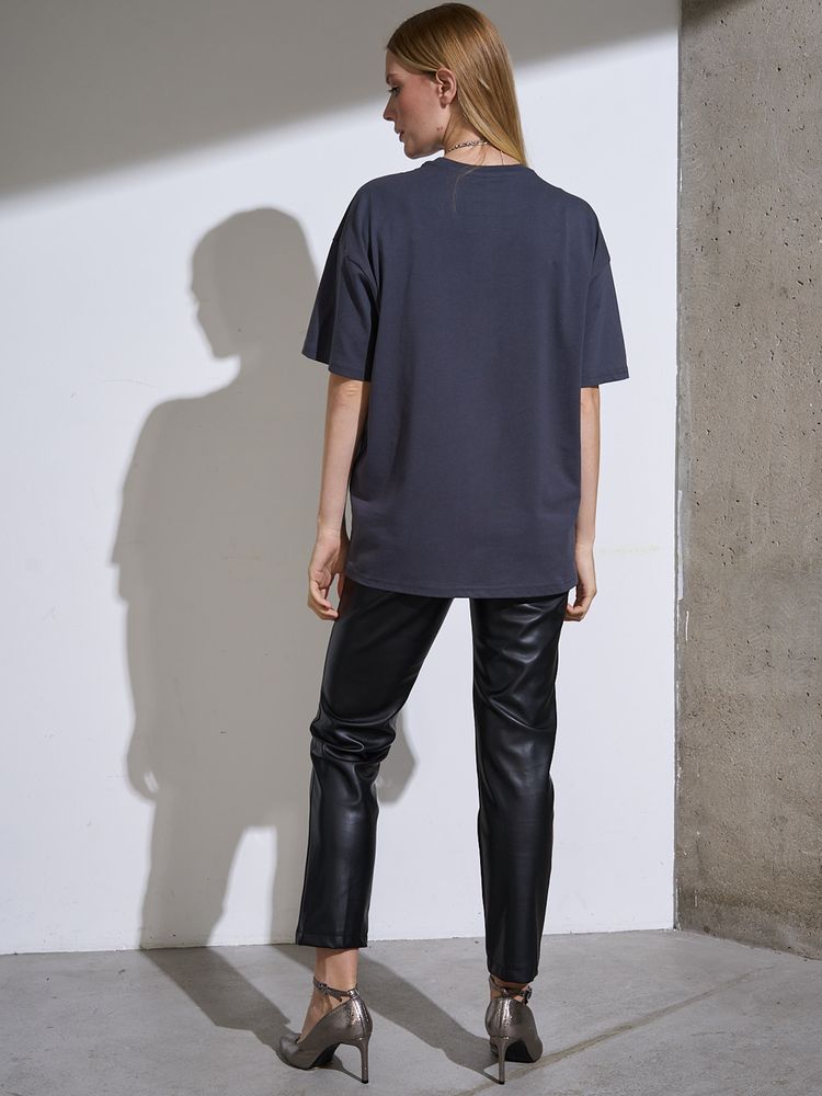 Футболка Oversize Premium, темно-серая (антрацит), размер S