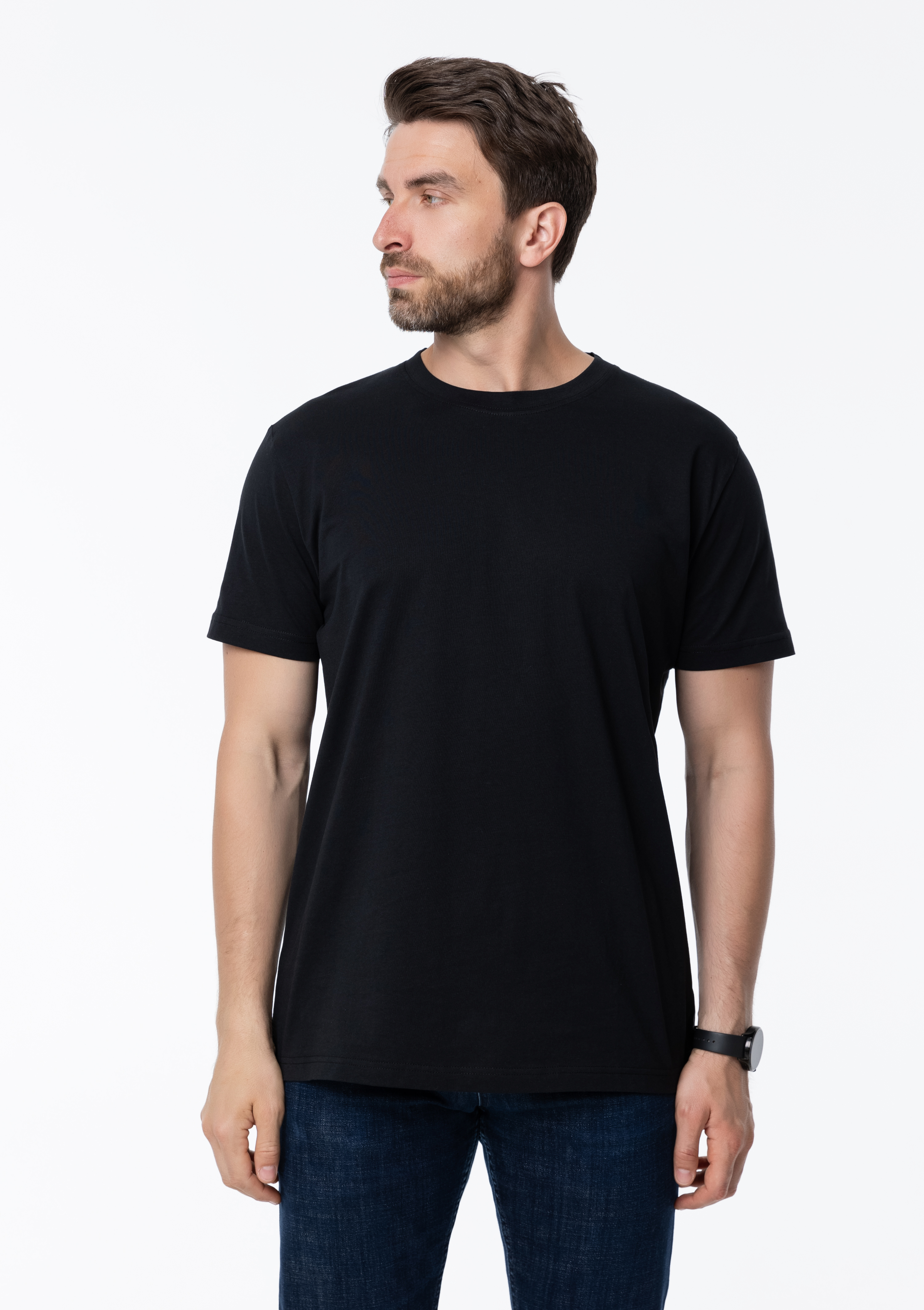 Футболка унисекс STAN, хлопок 150, 51, Чёрный,  (20)  (52/XL)
