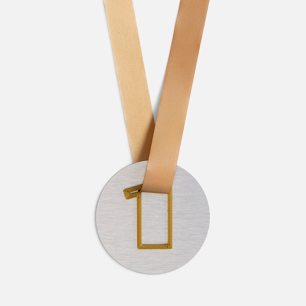 Медаль Fundo, серебристая с 3D-подвеской Symbol