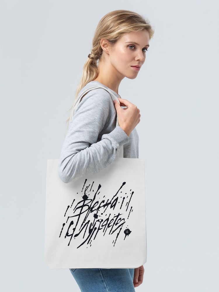 Холщовая сумка «Весна случается» — пример нанесения логотипа (Ловец слов) | Print Logo
