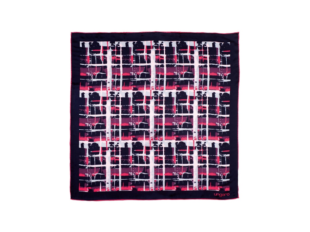 Шелковый платок Tweed с логотипом Ungaro | Print Logo