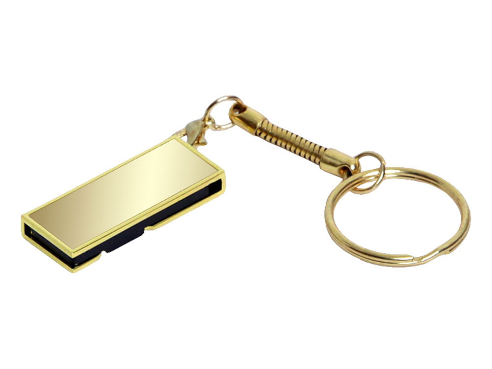 USB 2.0- флешка на 8 Гб с поворотным механизмом и зеркальным покрытием с логотипом  | Print Logo