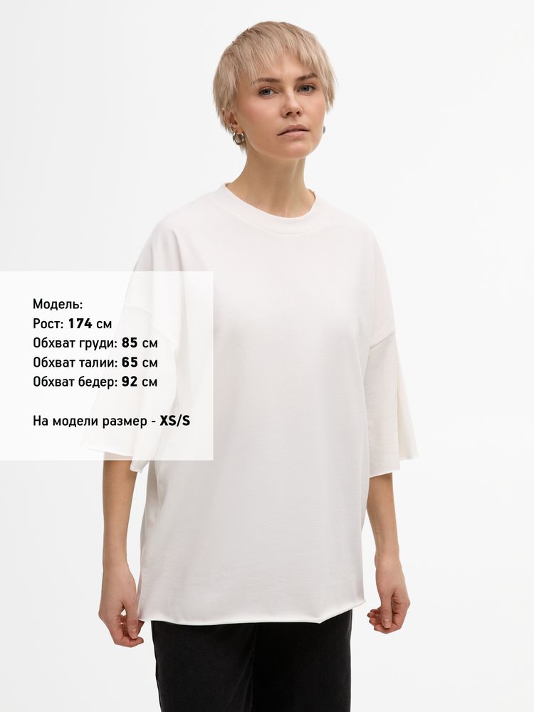 Футболка унисекс T1, молочно-белая, размер M/L