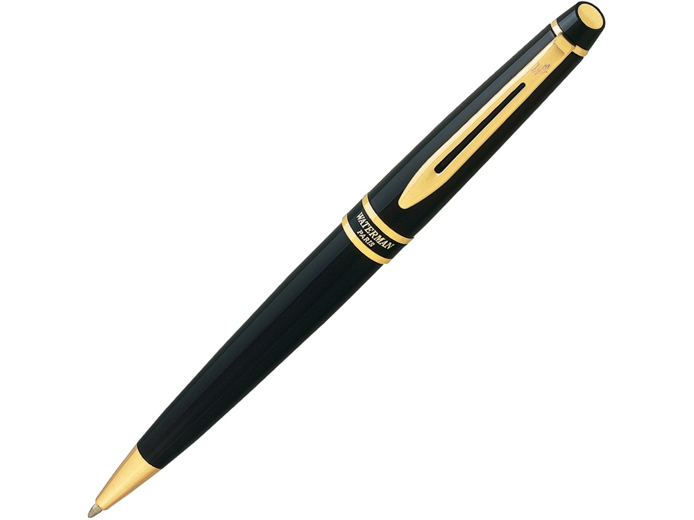 Ручка шариковая Expert 3 Black Laque GT M с логотипом Waterman | Print Logo
