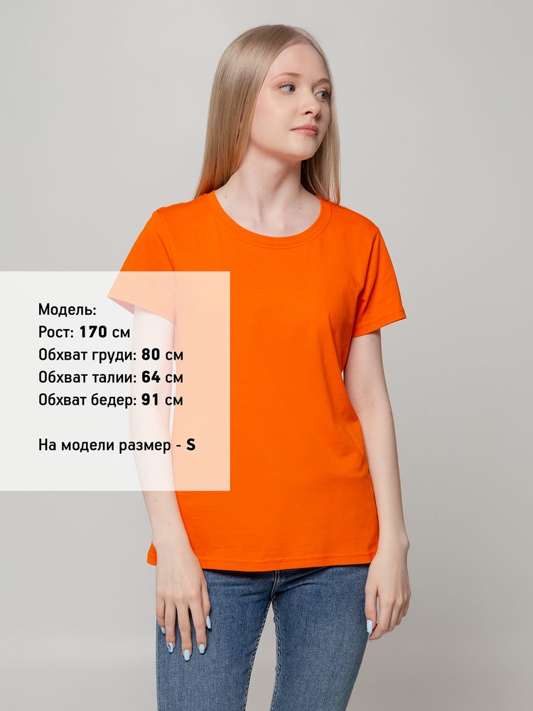 Футболка женская T-bolka Lady оранжевая, размер S