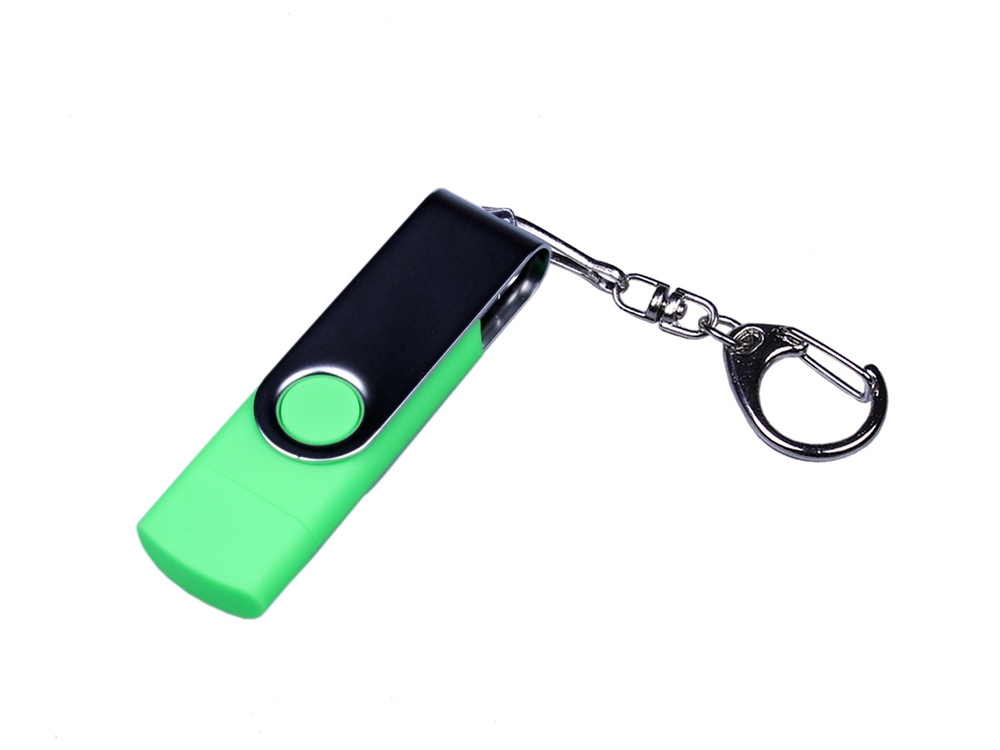 USB 2.0/micro USB/Type-C- флешка на 32 Гб c поворотным механизмом с логотипом  | Print Logo