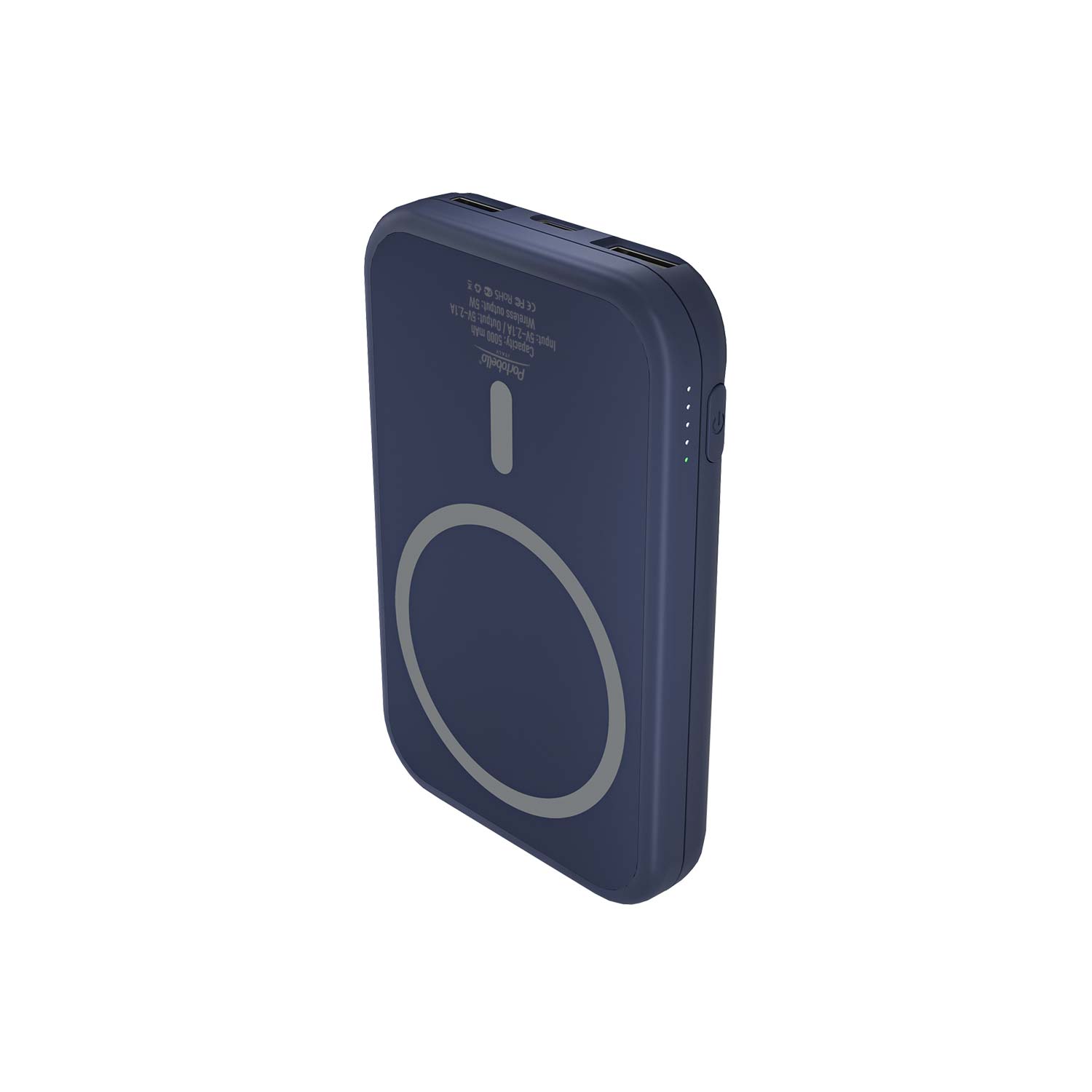Внешний аккумулятор с беспроводной зарядкой Ultima Wireless Magnetic 5000 mAh, белый фото на сайте Print Logo.
