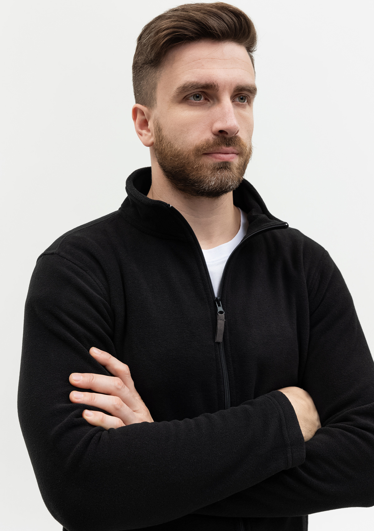 Толстовка унисекс STAN на молнии микрофлис 200, 21, Чёрный,  (20)  (54/XXL)