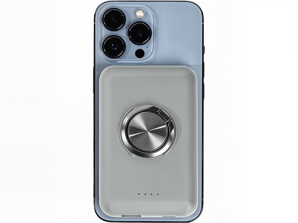 Магнитный беспроводной внешний аккумулятор MagnetIQ, 5000 mah, 10 W, серый Cool gray 7C