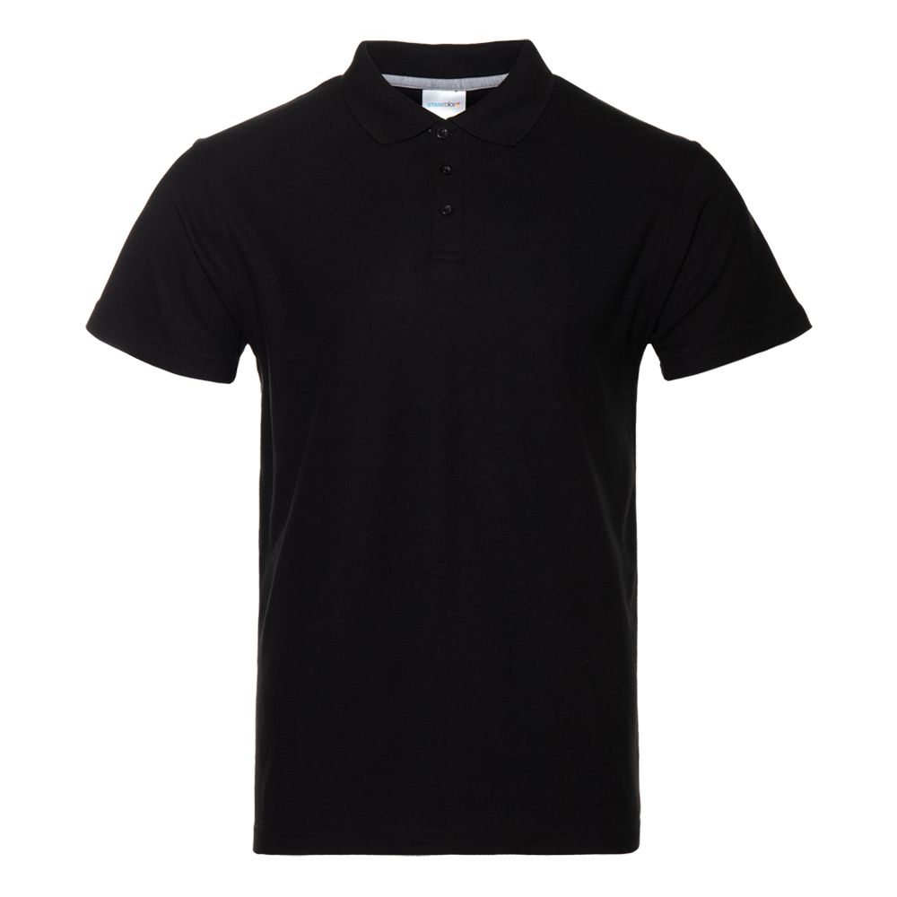 Рубашка поло мужская STAN хлопок/полиэстер 185, 04, Чёрный,  (20)  (60-62/5XL)