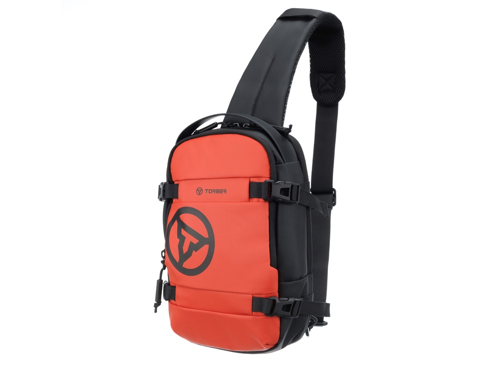 Рюкзак на одно плечо TORBER Xtreme, оранжевый/чёрный, 20 х 8 х 31 см, 5л