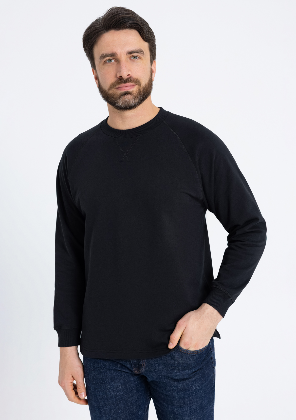 Свитшот унисекс STAN футер с начёсом 220, 60, Тёмно-синий,  (46)  (50/L)