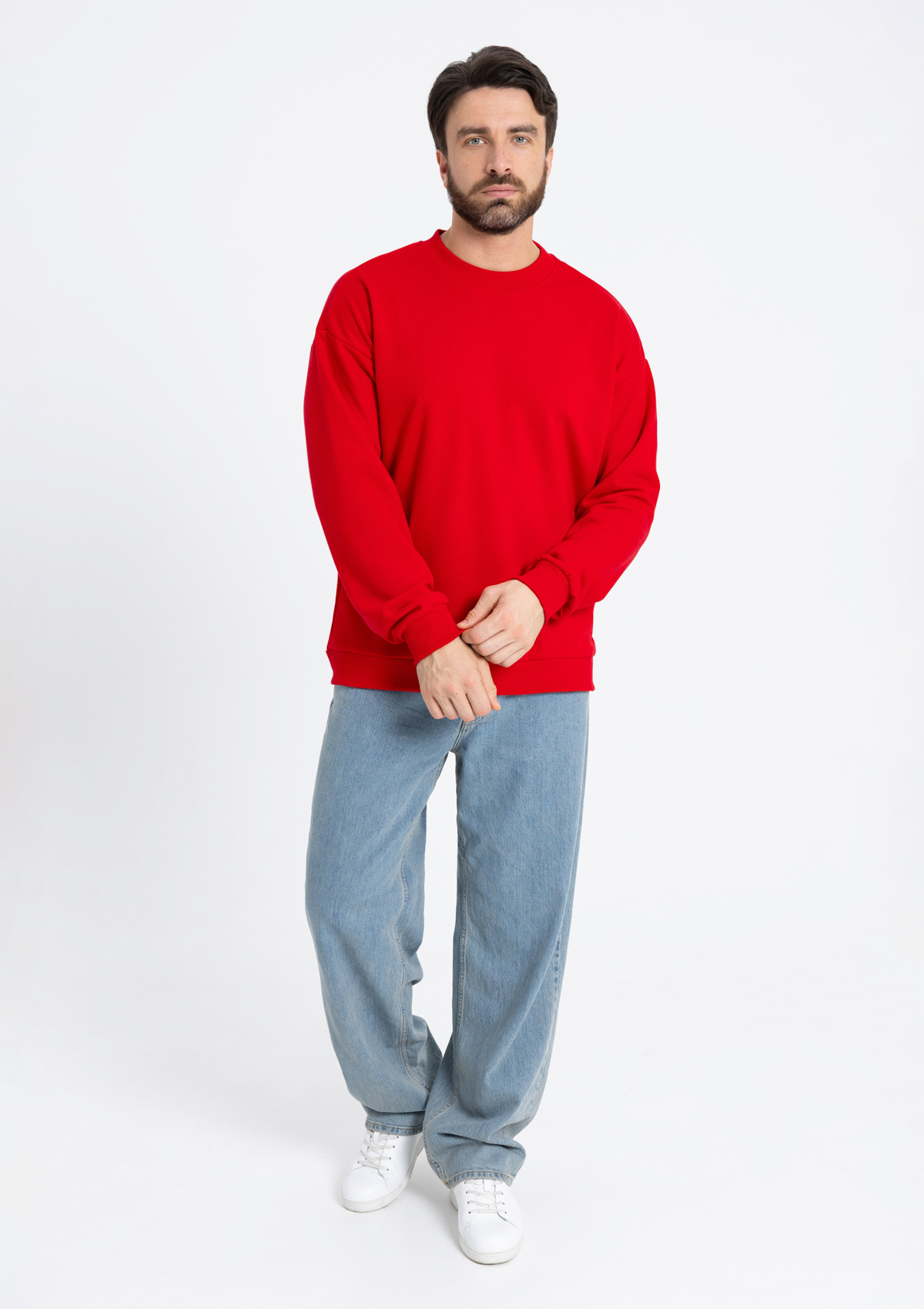 Свитшот унисекс STAN футер без начёса, 350, 96, Красный,  (14)  (52/XL)