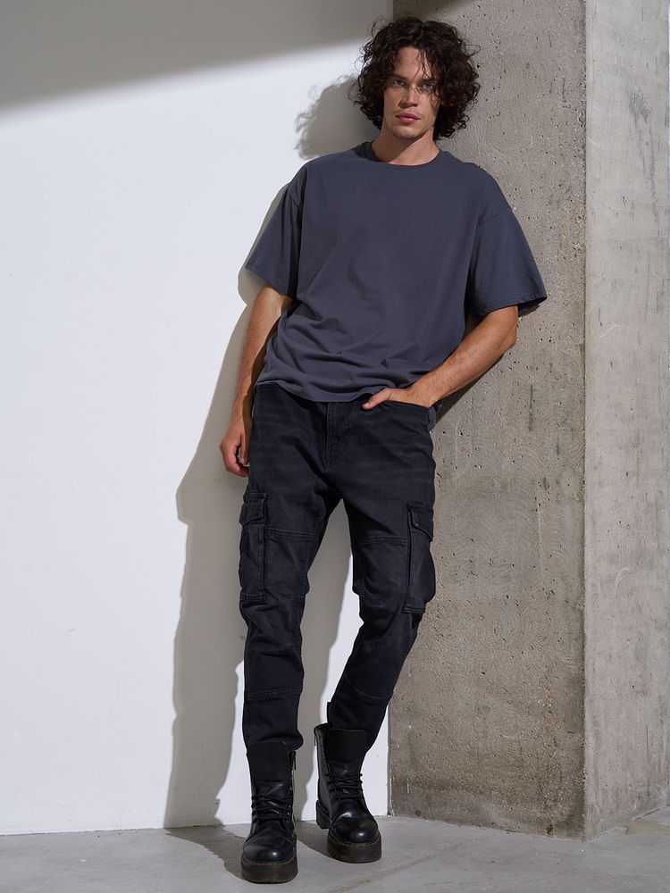 Футболка Oversize Premium, темно-серая (антрацит), размер S