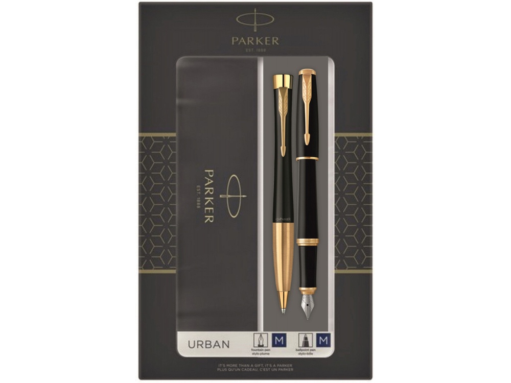 Набор Parker Urban: ручка перьевая, ручка шариковая с логотипом Parker | Print Logo