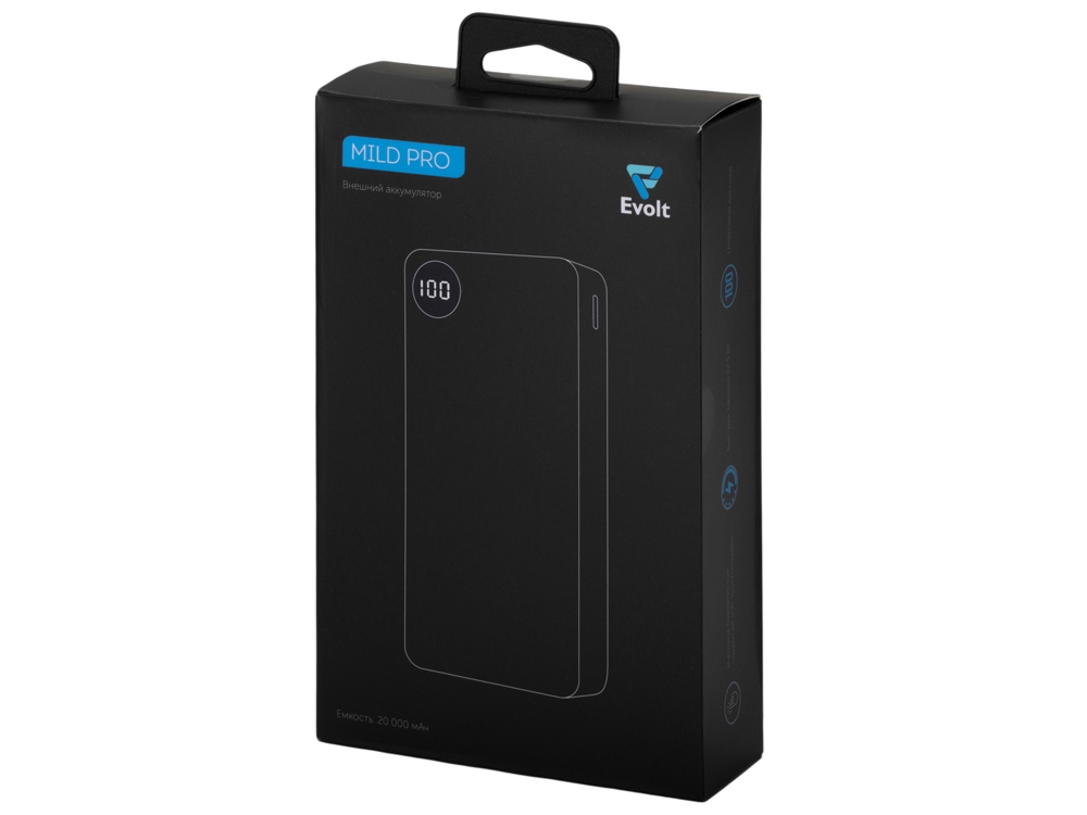 Внешний аккумулятор Mild Pro c быстрой зарядкой QC/PD, 20 000 mAh, серый (Р)