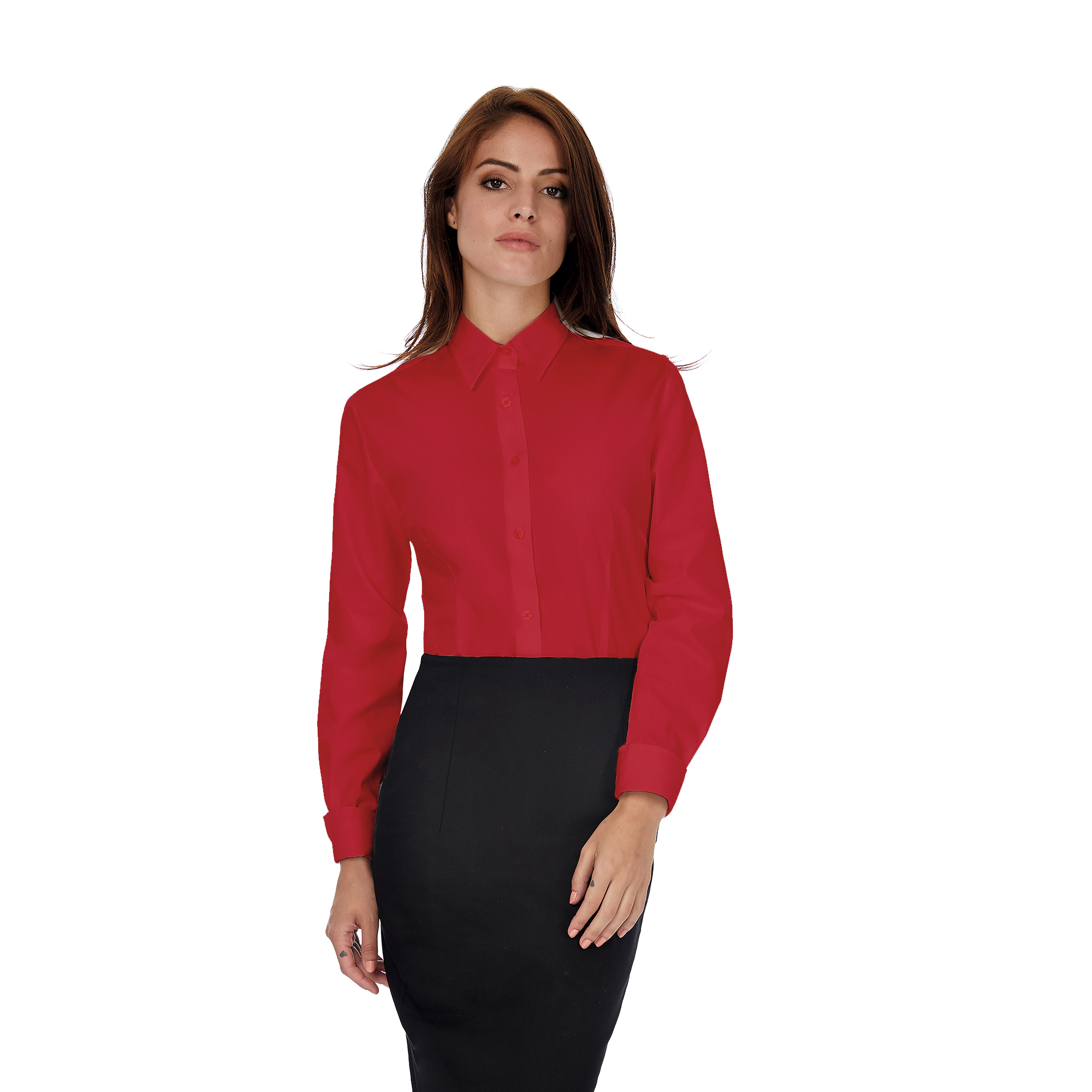 Рубашка женская с длинным рукавом Heritage LSL/women с логотипом B&C | Print Logo