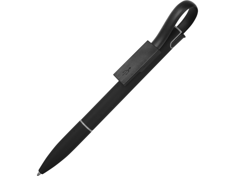 Ручка металлическая шариковая Connect с кабелем USB 2 в 1 с логотипом  | Print Logo