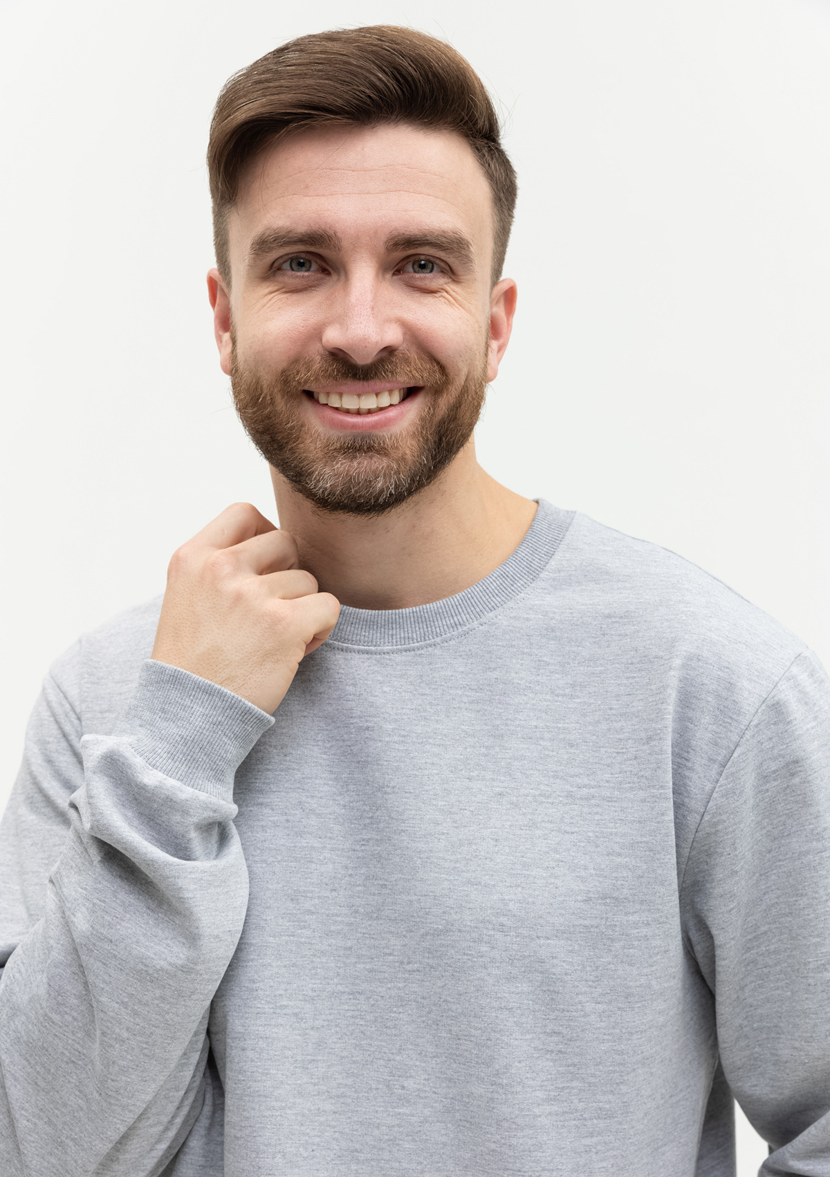 Свитшот унисекс STAN футер без начёса, 260, 63, Серый меланж,  (50/60)  (40/3XS)