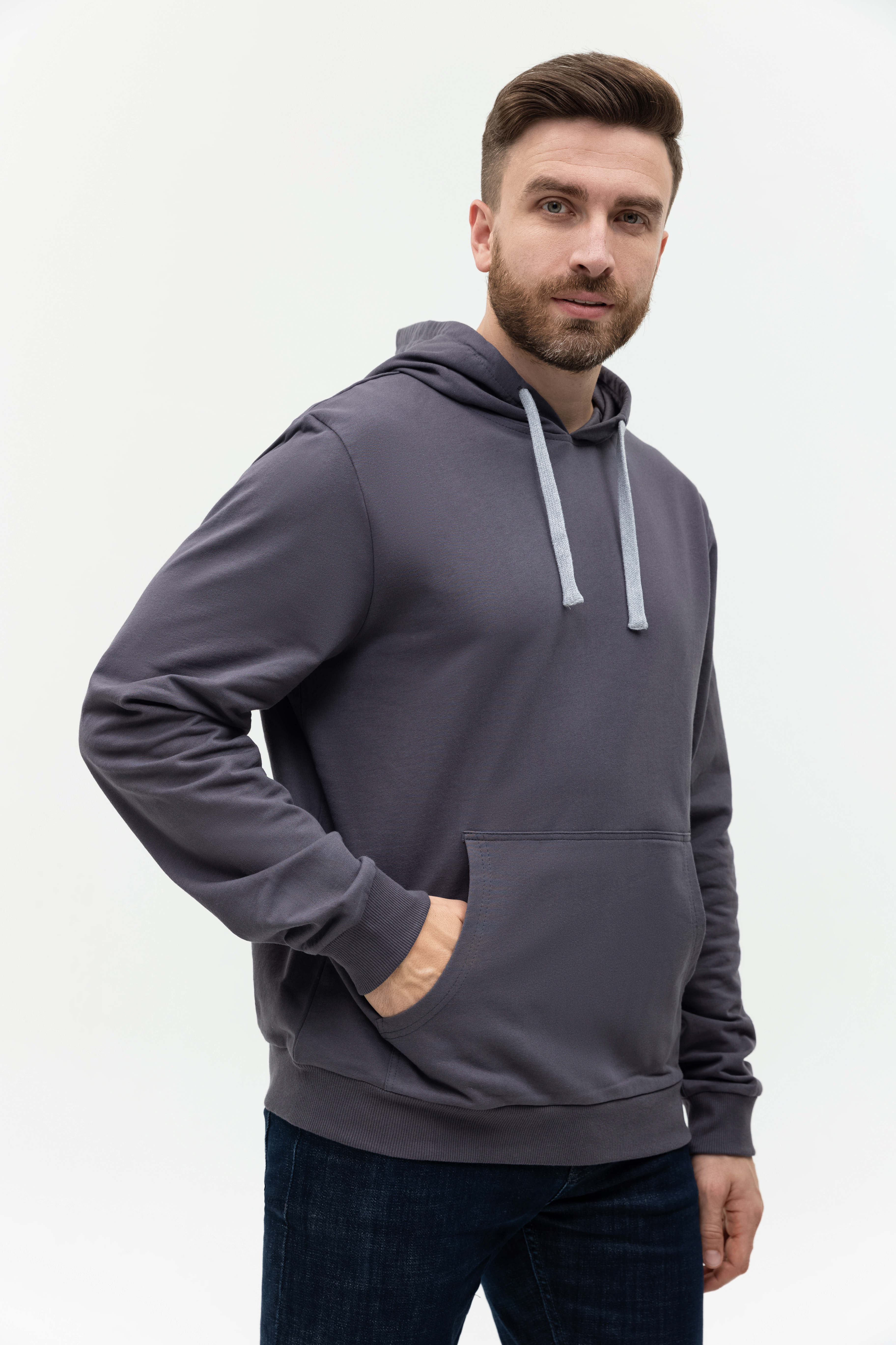 Худи унисекс STAN футер без начёса 260, 23, Тёмно-серый,  (100/1)  (52/XL)