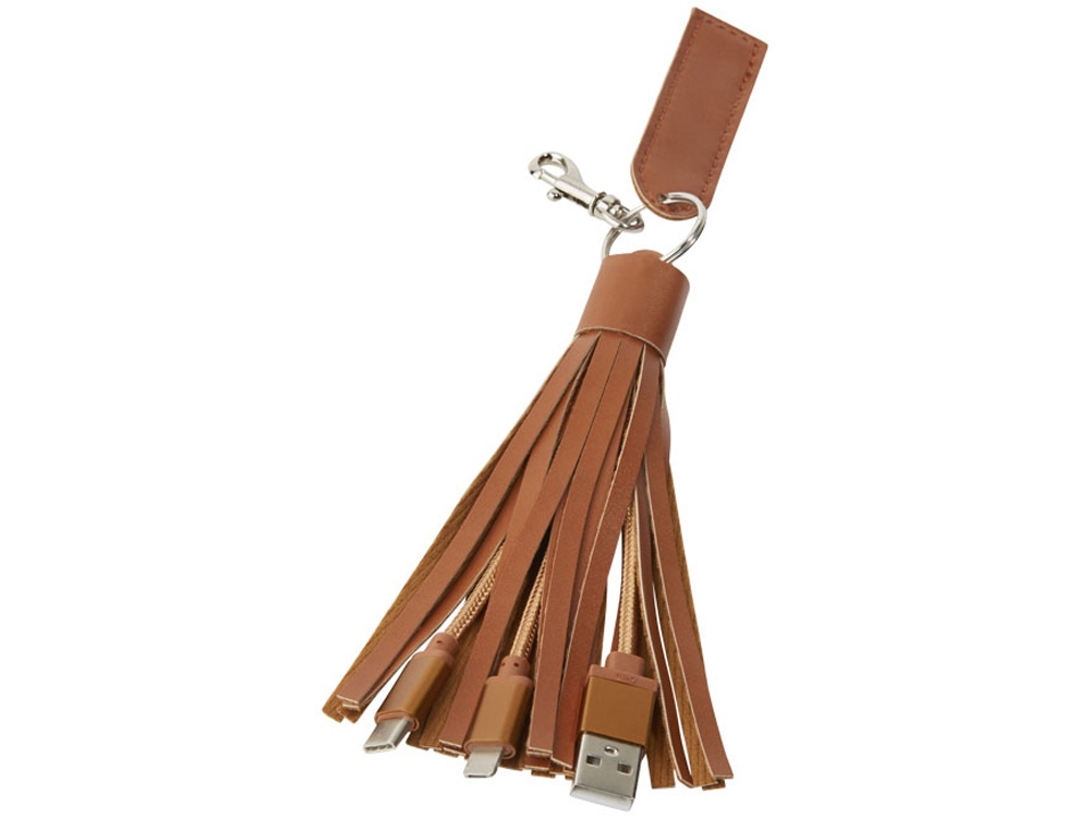 Тканевый кабель для зарядки Tassel 3-в-2 с логотипом Avenue | Print Logo
