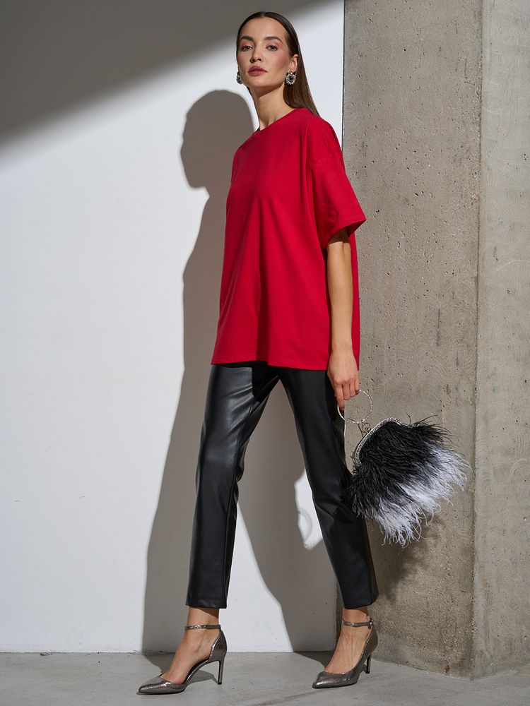 Футболка Oversize Premium, красная, размер S