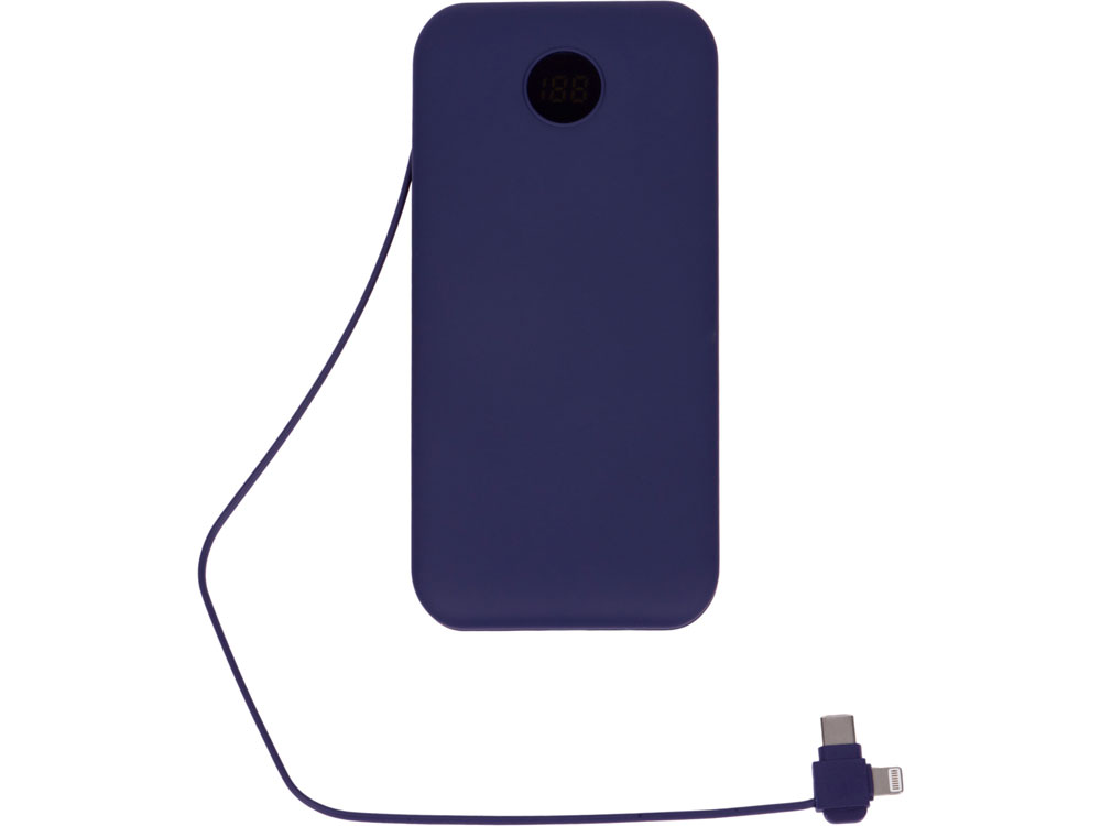 Внешний беспроводной аккумулятор с подсветкой лого Astro, 10000 mAh, темно-синий (Р)