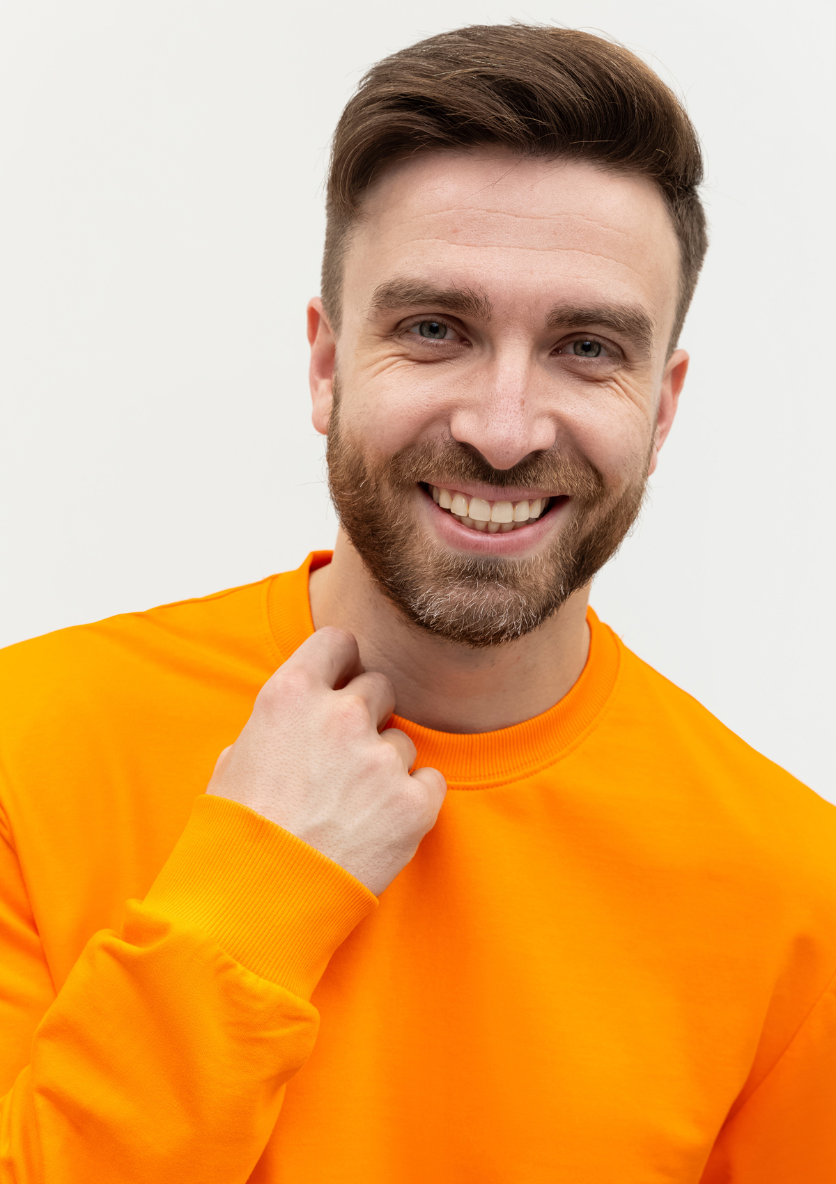 Свитшот унисекс STAN футер без начёса, 260, 63, Оранжевый,  (28/1)  (42/XXS)