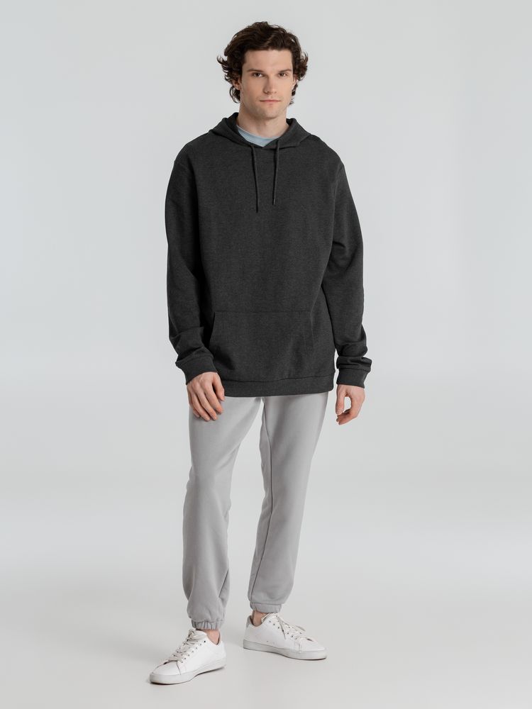 Толстовка с капюшоном унисекс Hoodie, серый меланж (антрацит), размер L