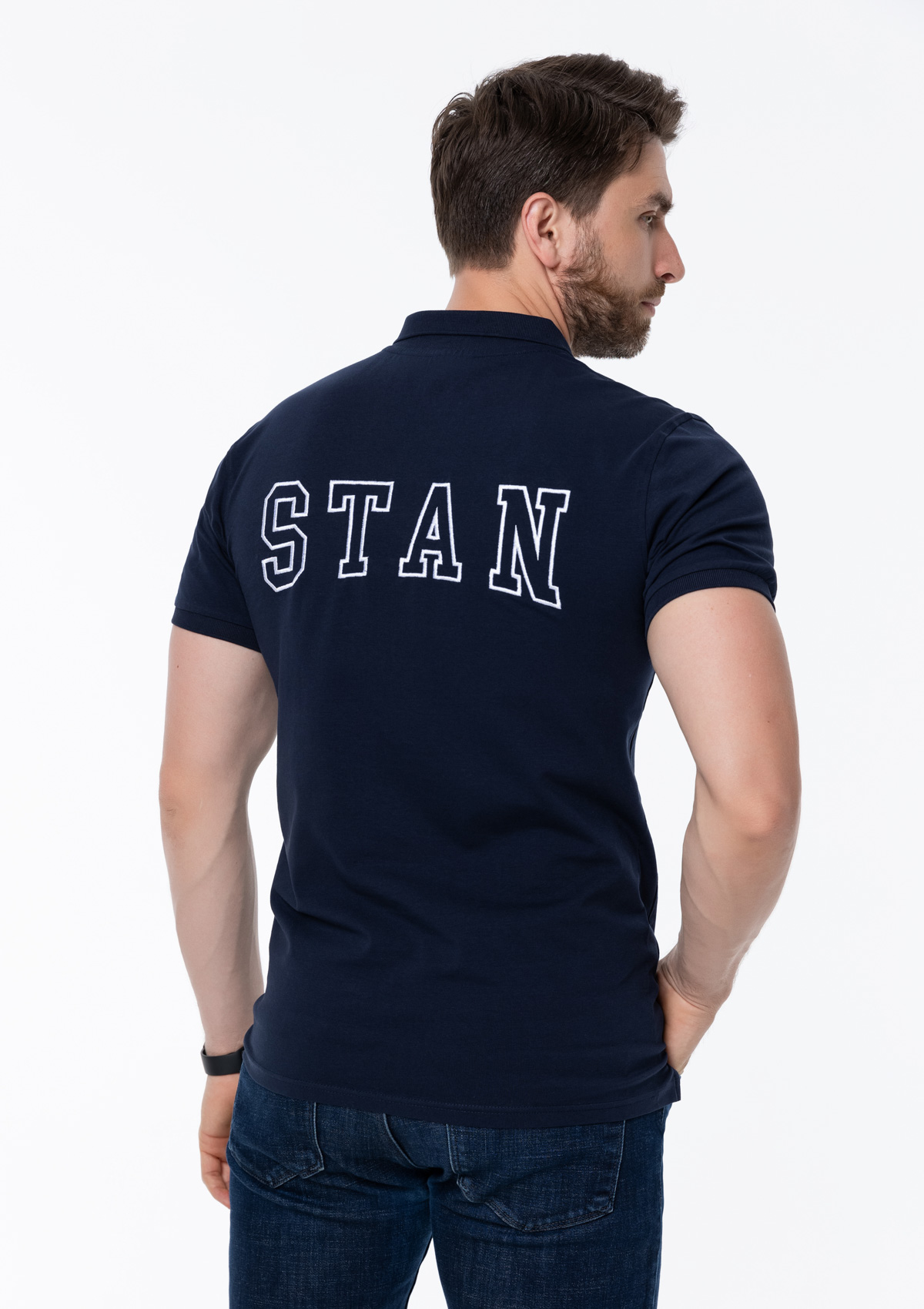 Рубашка поло унисекс STAN хлопок/эластан 200, 05, Тёмно-синий,  (46)  (48/M)
