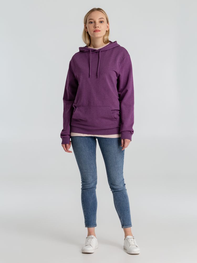 Толстовка с капюшоном унисекс Hoodie, фиолетовый меланж, размер M