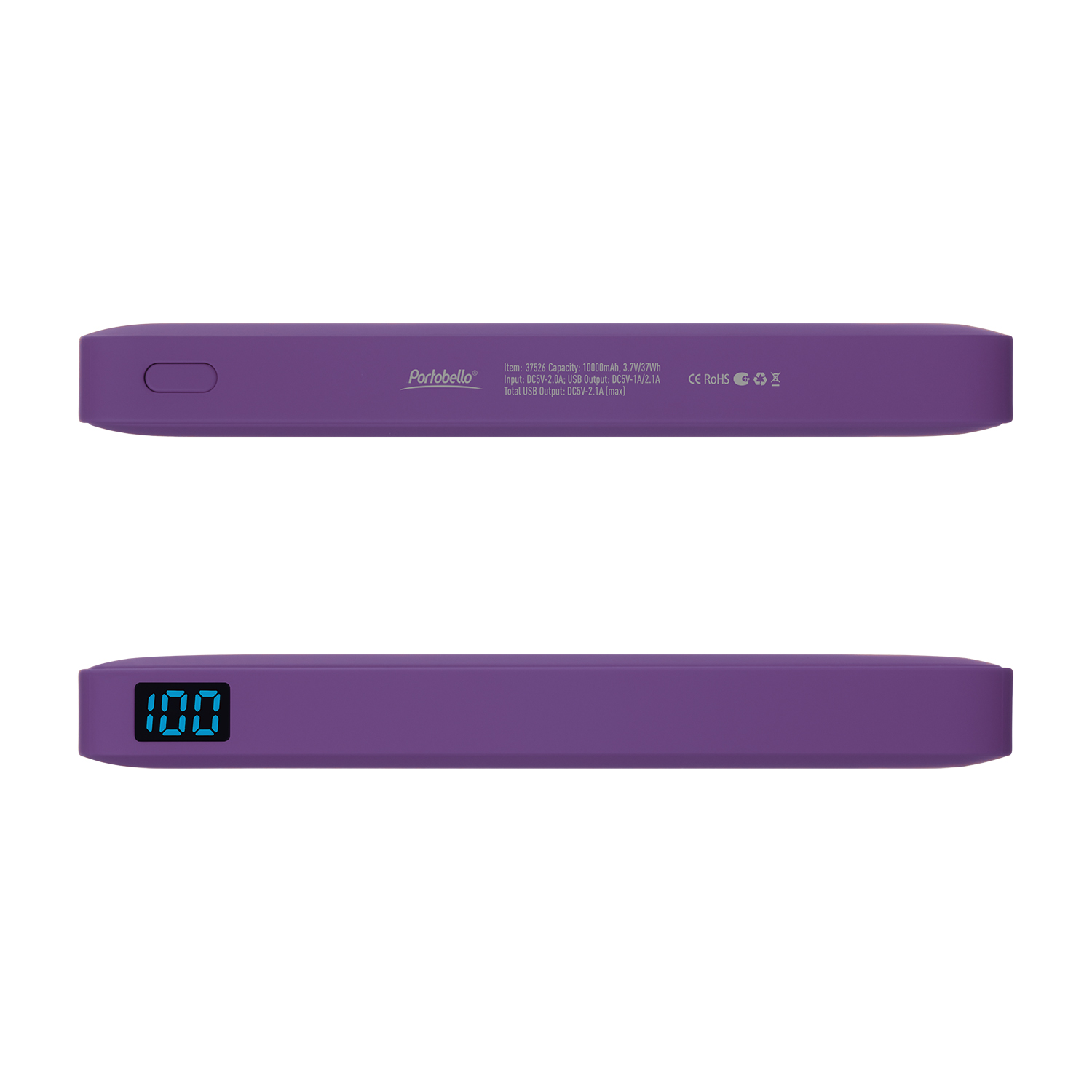 Внешний аккумулятор с подсветкой Анкор Плюс PD (Ancor PD Plus) 10000 mAh, фиолетовый