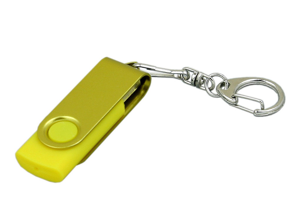 USB 2.0- флешка промо на 64 Гб с поворотным механизмом и однотонным металлическим клипом с логотипом  | Print Logo