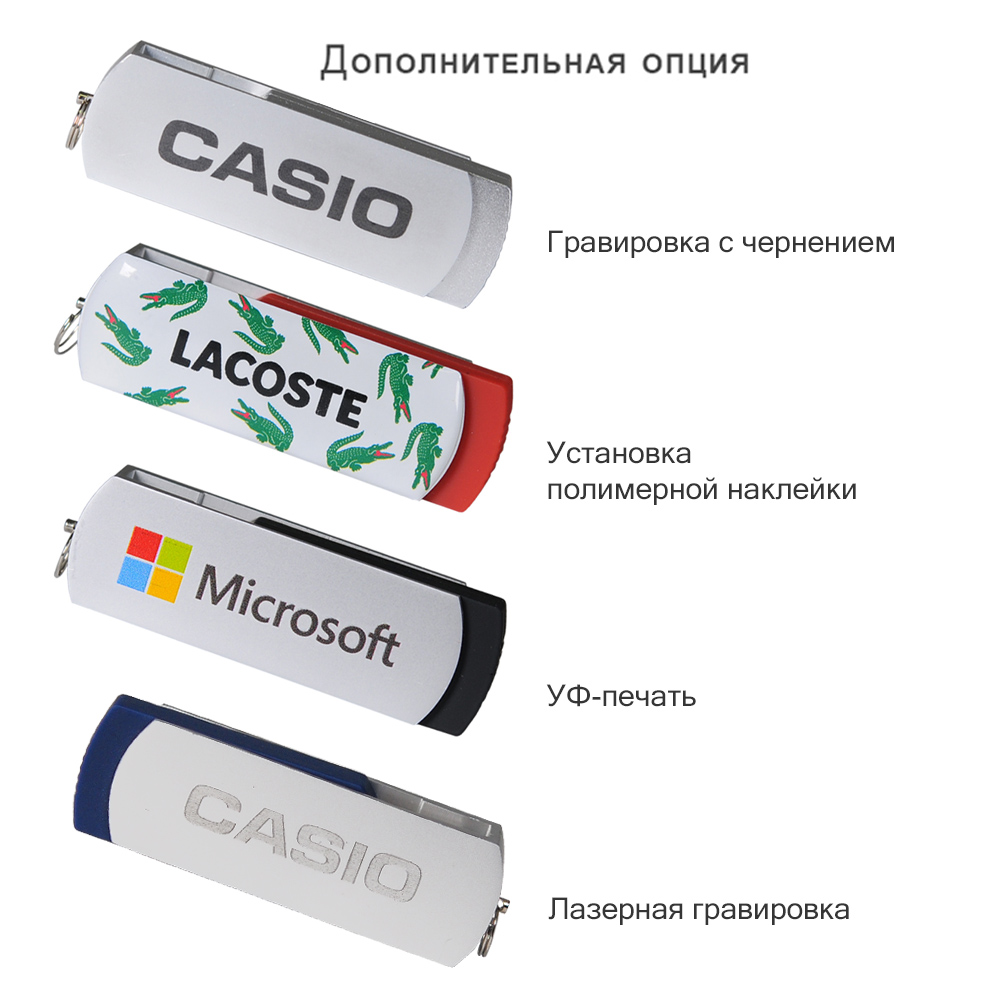 Флешка Elegante 16 Gb, серебряная фото на сайте Print Logo.