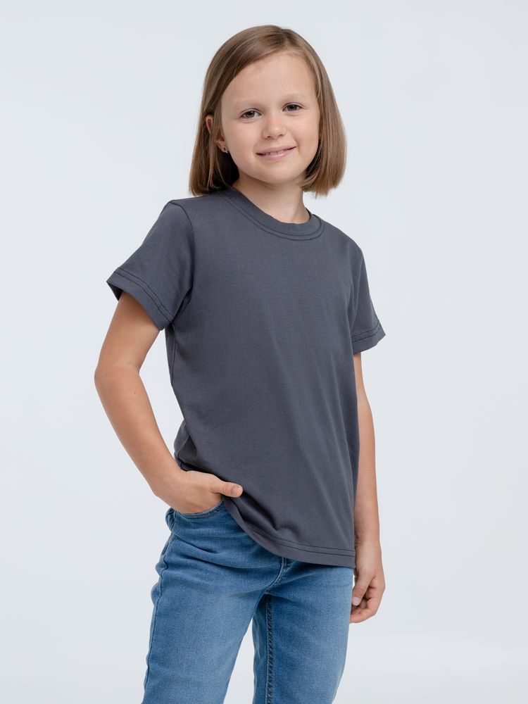 Футболка детская T-Bolka Kids, темно-серая (графит), 10 лет