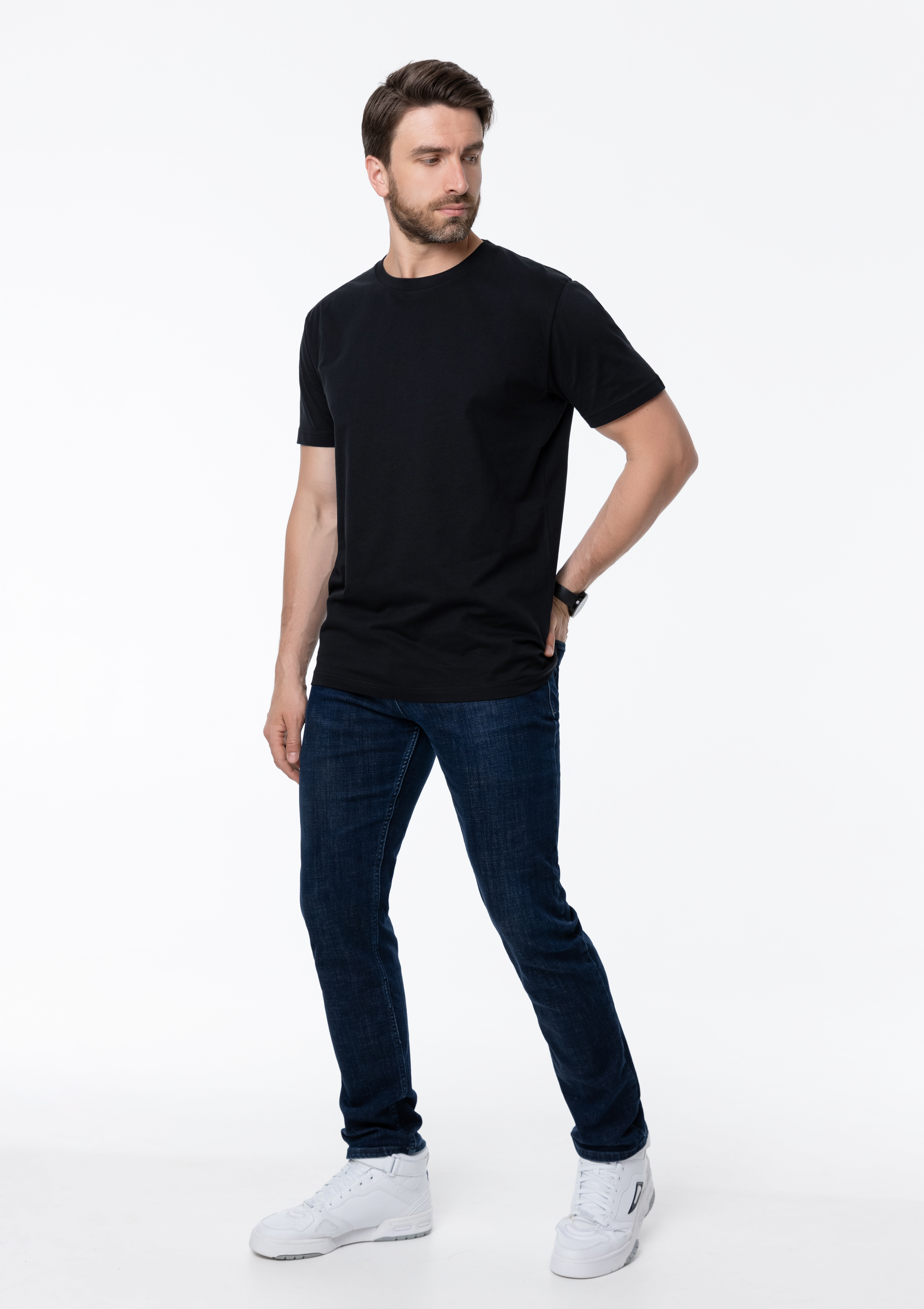 Футболка унисекс STAN, хлопок 150, 51, Чёрный,  (20)  (52/XL)