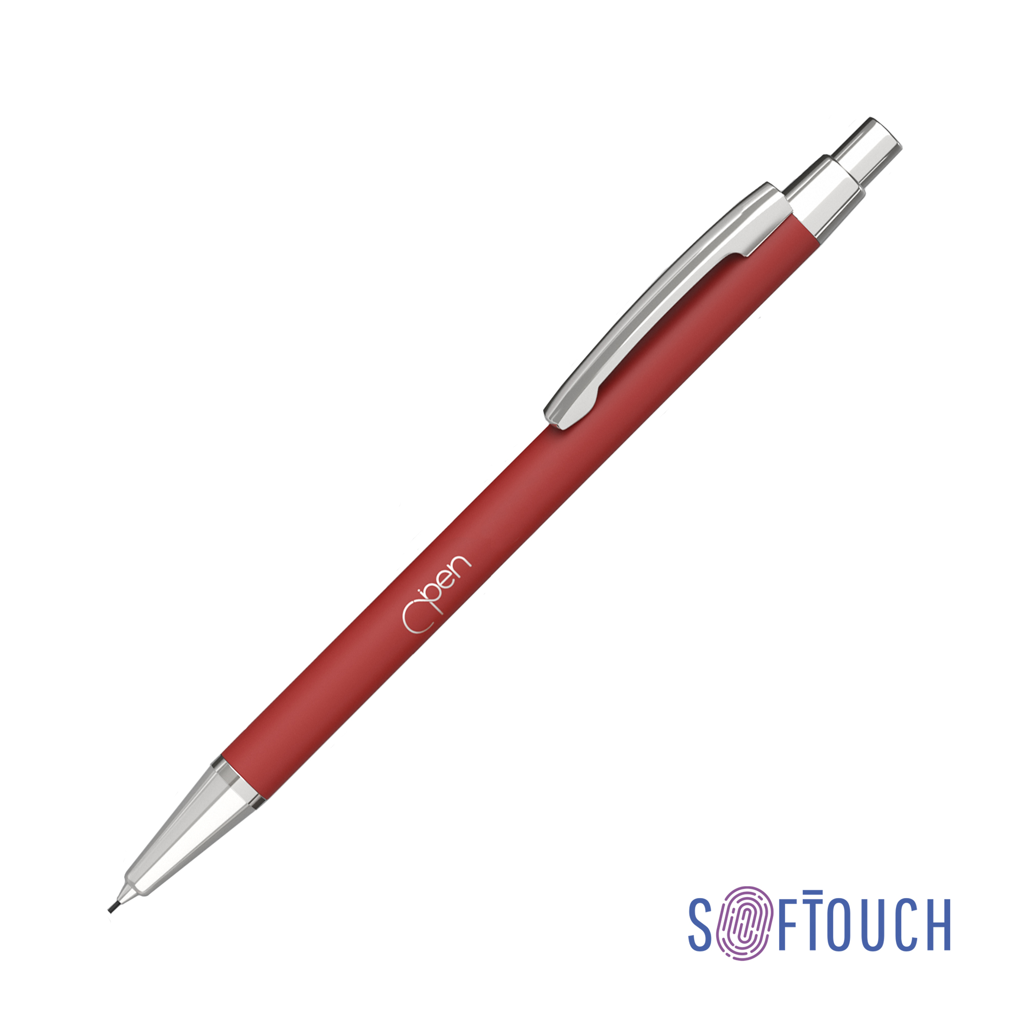 Карандаш механический "Ray", покрытие soft touch, белый