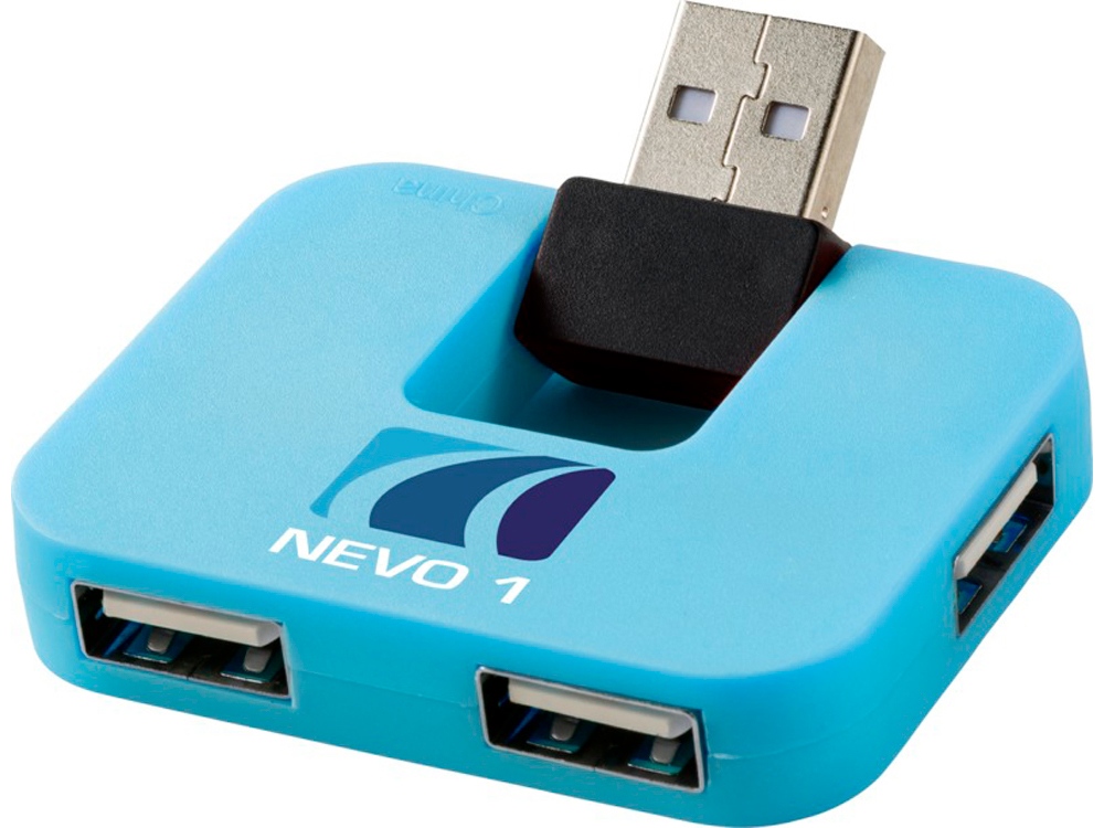 USB Hub Gaia на 4 порта, синий